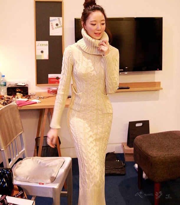 レディース ワンピース ワンピ ハイネック ニット ニットワンピース マキシ丈 マキシワンピース プチプラ海外レディースファッション専門店 a Style